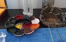 Farbpalette des Künstlers