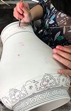 Chinesische Vase Porzellan Herstellung