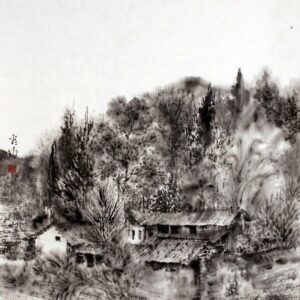 An Ping Ping "Bauernhof in den Bergen", chinesische Malerei