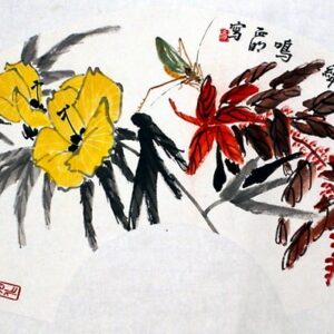 Chen Zhengming "Die Grille zirpt zwischen kalten Tau-Töpfen", chinesische Malerei