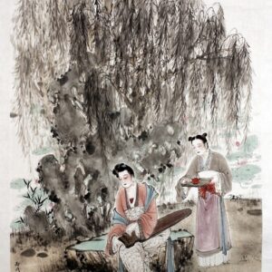 Wang Xuan "Hofdame im Schatten der Weidenbäume", chinesische Malerei