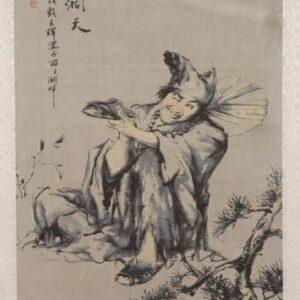 Seidenbild "Ji Gong", Brokat