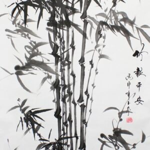 Bambus-Rollbild Tuschezeichnung