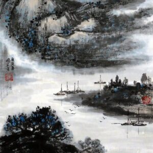 Peng Guo Lan "Fährenüberfahrt", chinesische Malerei