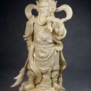 Blanc-de-Chine "General Guan Yu", Figur aus Dehua Porzellan