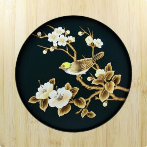 Strohbild "Mittagssonne" Bottle Green mit Rahmen