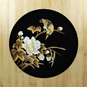 Strohbild "Sommerwind" Sparkling Black mit Rahmen