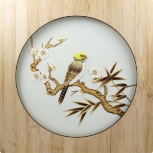 Strohbild "Morgenlied" Ivory White mit Rahmen