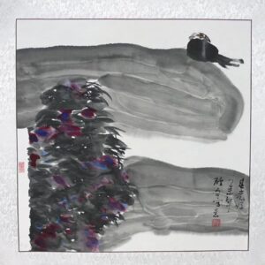 Chinesische Malerei von Xiong Wen "Felsenküste"