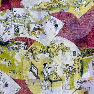 Tuch "Palastszenen", roter Schal