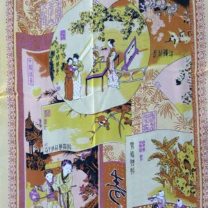 Chinesisches Tuch "Palastszenen", orange