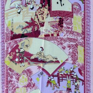 Chinesisches Tuch "Palastszenen", rosa