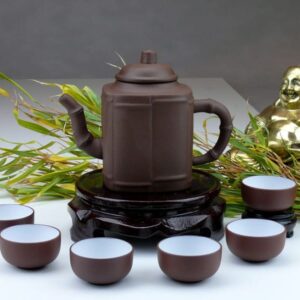 Yixing Teeservice "Bambus", Yixing Ton-Teekanne groß