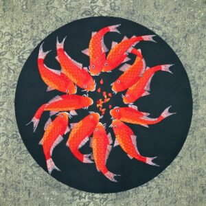 Koi-Karpfen Chinesische Stickerei