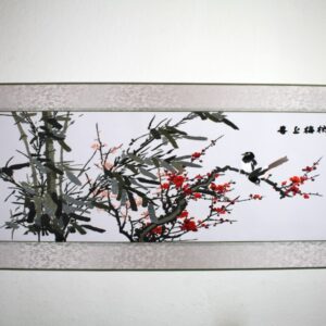 Stickbild "Bambus und Pflaumenblüte"