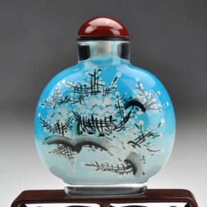 Snuff Bottle "Pflaume im Winter", chinesische Schnupftabakflasche-0