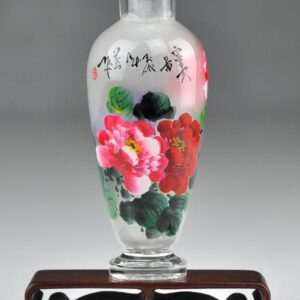 Glas-Väschen "Bunte Pfingstrosen"