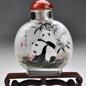 Snuff Bottle "Pandas im Bambuswald" (rund)