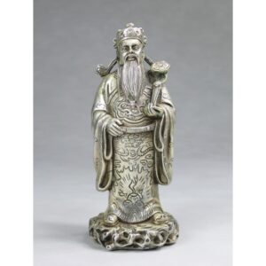 Feng Shui Glücksgott Lu Xing, silberfarben