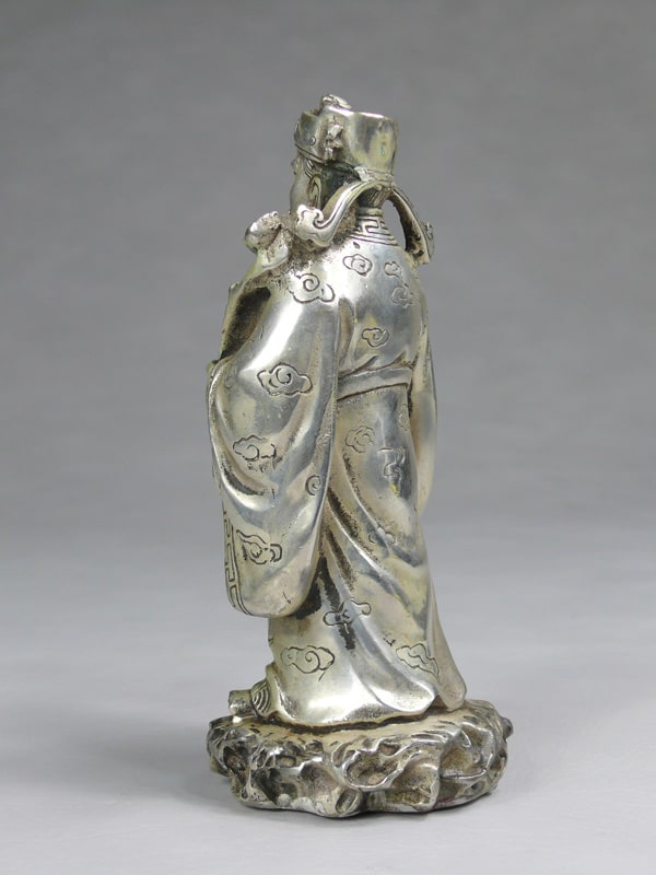 Fu Lu und Shou Metall-Figuren Set Sanxing Messing silberfarben