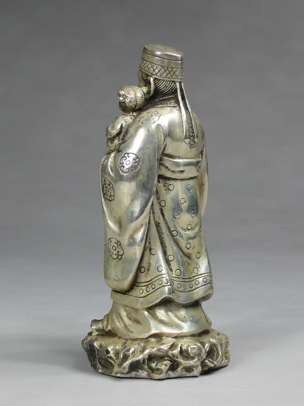 Fu Lu und Shou Metall-Figuren Set Sanxing Messing silberfarben