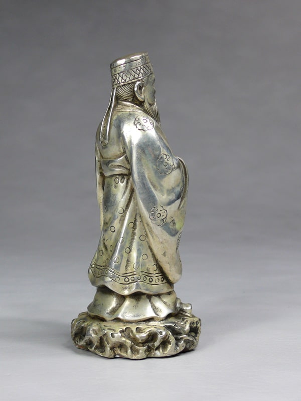 Fu Lu und Shou Metall-Figuren Set Sanxing Messing silberfarben