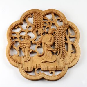 Holz Wandbild "Kalligraphie", chinesisches Wandornament