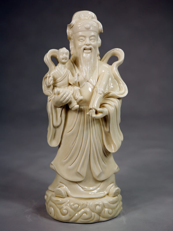 Porzellanfigur Lu Xing Feng Shui Glücksgott
