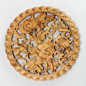 Wandbild Ornament "Pfingstrose und Schmetterlinge"