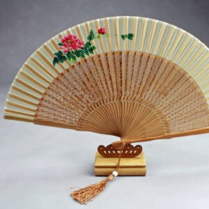 Holzfächer, Handfächer "Pfingstrose"