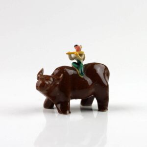 Keramik-Figur "Büffel", chinesisches Sternzeichen