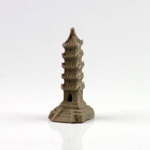 Bonsai-Figur Pagode, quadratisch - handgefertigte Keramik