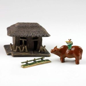 Chinesisches Bonsai-Figuren-Set, asiatische Pflanzendeko