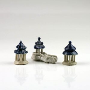 Bonsai-Figuren Set "Zum Teehaus", Keramikfiguren 3-er Set