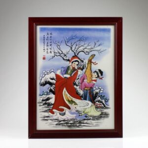 Chinesisches Porzellanbild "Wang Zhaojun" (Die Vier Schönheiten), Keramik Wandbild