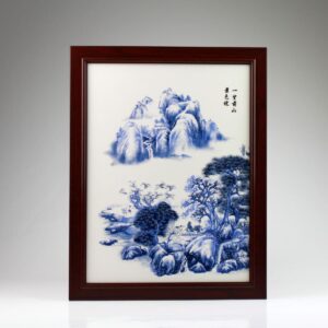 Chinesisches Porzellanbild "Bergidylle", Wandbild Keramik Fliese