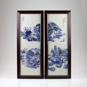 Chinesische Wandbilder aus Porzellan, Porzellan Bilder Set