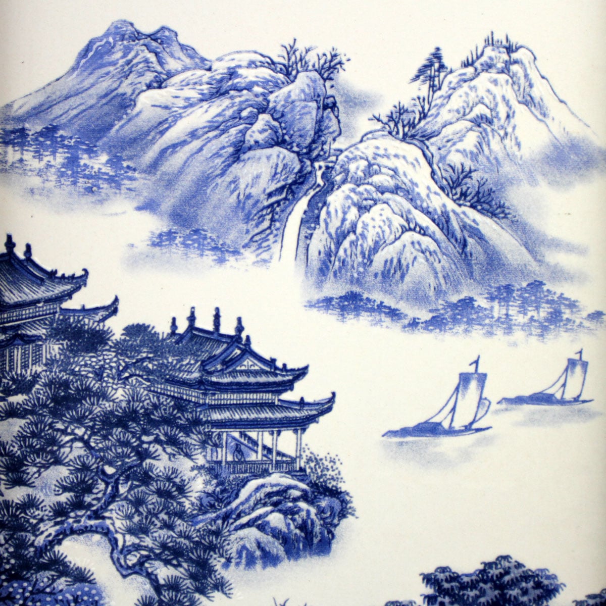 blau-weißes Porzellan-Bild